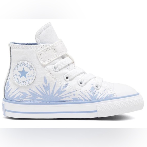 Converse Kids' White and Blue High-Top Sneakers - Picture 1 of 7